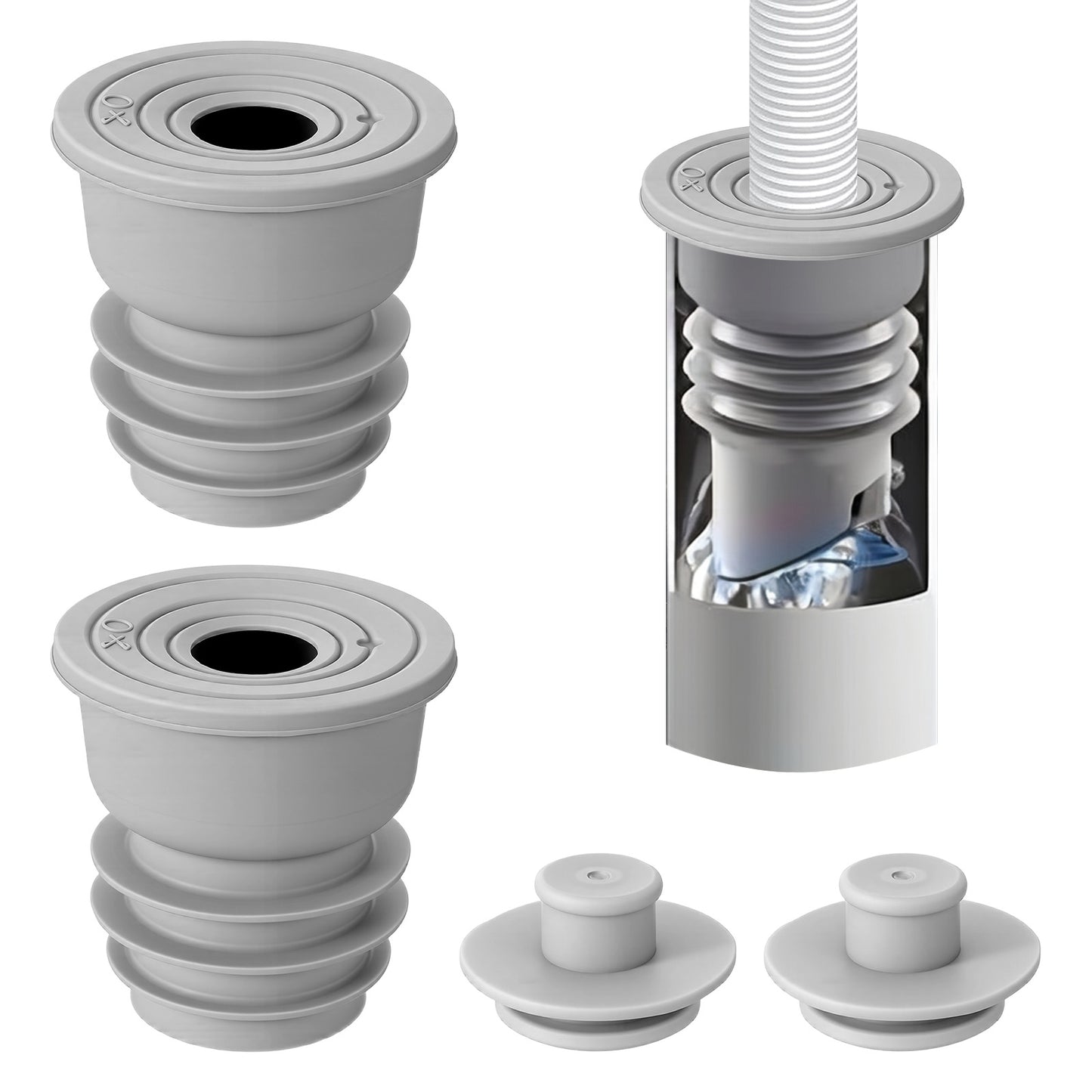 Elegaperma 2 Pcs Washing Machine Drain Hose Seal, Universal Silicone Drain Pipe Seal, Silicone Seal Plug Drain Sewer Deodorant Cover for 35-40mm Pipes in Laundry Room Bathroom Bathtub