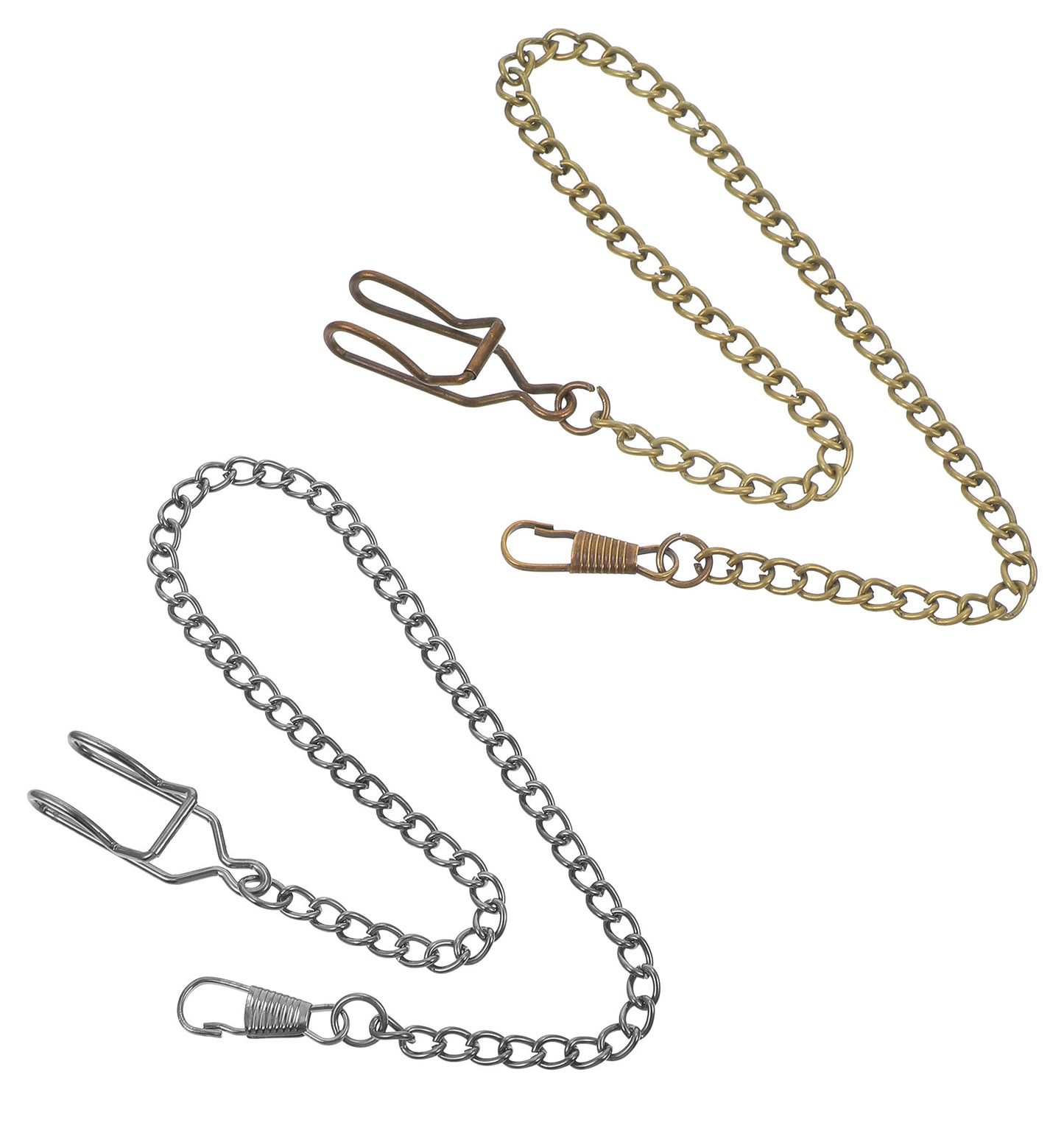 ValueBargain 2 Pcs Pocket Watch Chain, Zinc Alloy Vintage Metal Watch Band, Rustproof Polished Anti-Fade Adjustable Design, for Casual Business Watches and Daily Wearing Use