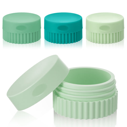 Oruola 4 Pcs Travel Pots,Silicone Cream Jar,Small Silicone Travel Containers,Travels Containers for Toiletries,with Lids,for Hand Cream, Body Lotion & Toiletries, Squeeze Bottles for Travels