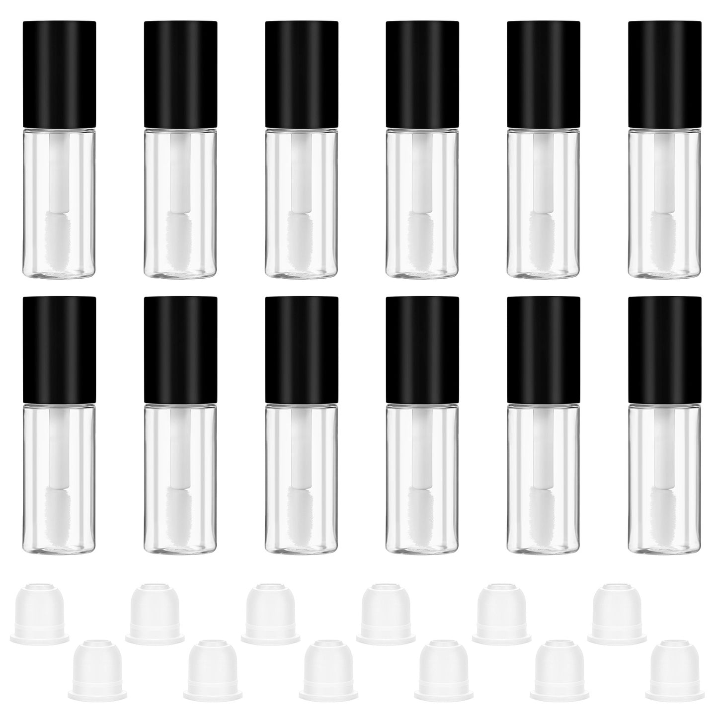 Oruola 12pcs Mini Lip Gloss Tubes,3ml Empty Lip Gloss Tubes with Wand,Lipgloss Containers Empty for Lipstick Samples Lip Balms Lip Gloss Making, Lip Oil DIY