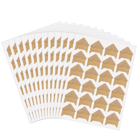 Classicseali 600PCS Photo Corner Stickers, Self-Adhesive Scrapbook Photo Corners, Picture Corners for Scrapbooking, for Photos Albums, DIY Scrapbook Stickers, Memory Books, Diaries, Khaki