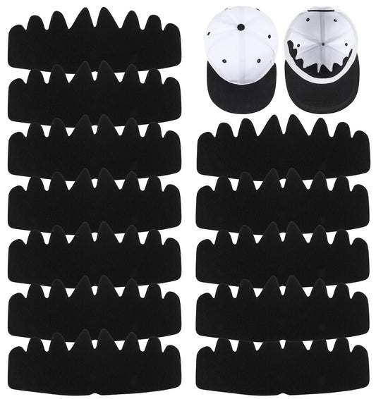 ValueBargain 12 Pcs No Sweat Hat Liners for Men, Hat Liners Sweat Protection for Baseball Caps & Sun Hats, Washable Reusable Hats Shaper Insert, Black
