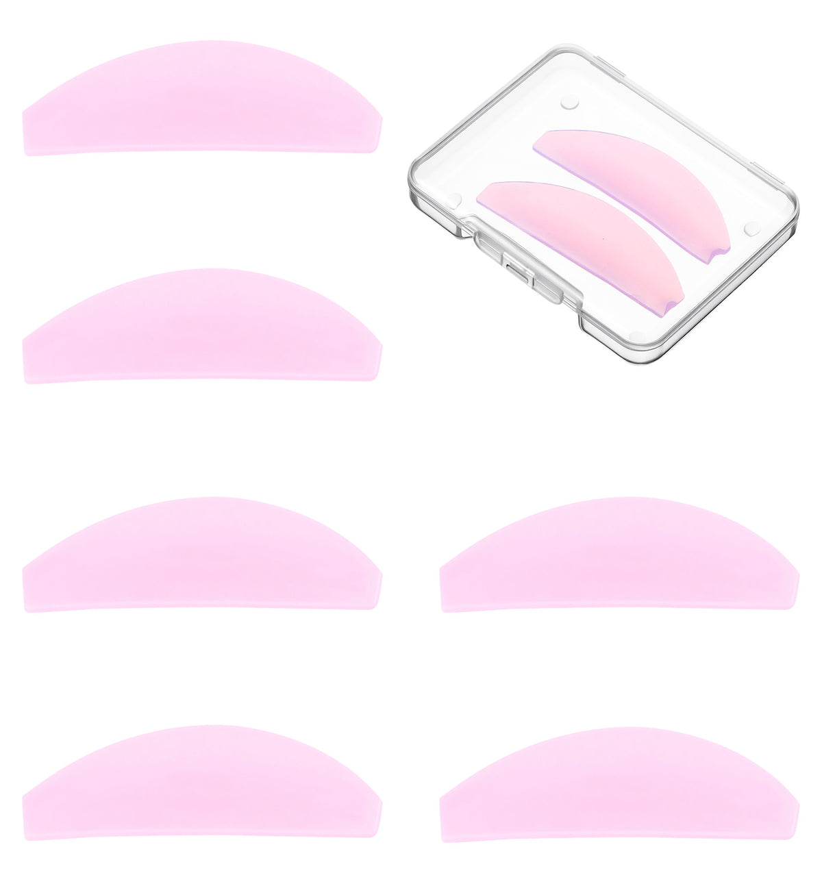 8 PCS Flat Lash Lift Shields, Light Pink Korean Lash Lift Pads, 1mm Thin
