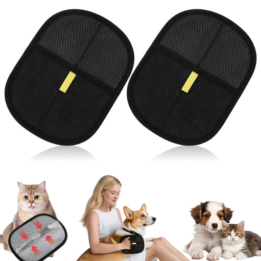 guduling 2 Pcs Double Sided Grooming Gloves for Pets,Electrostatic Pet Hair Removal Gloves for Dogs and Cats,Reusable Pet Hair Electrostatic Glove for Couch, Furniture, Carpet