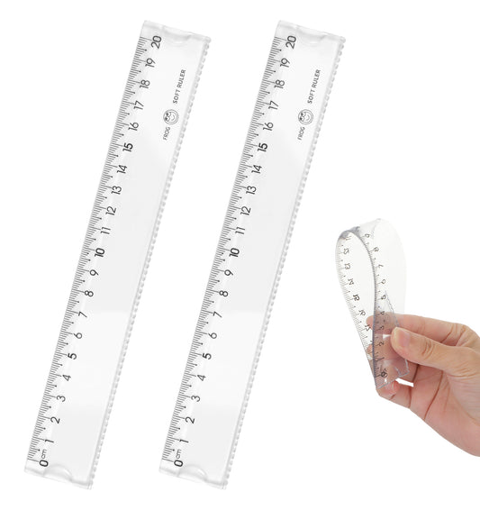 2 Pcs Flexible Ruler, 20cm Bendy Ruler, Unbreakable Measuring