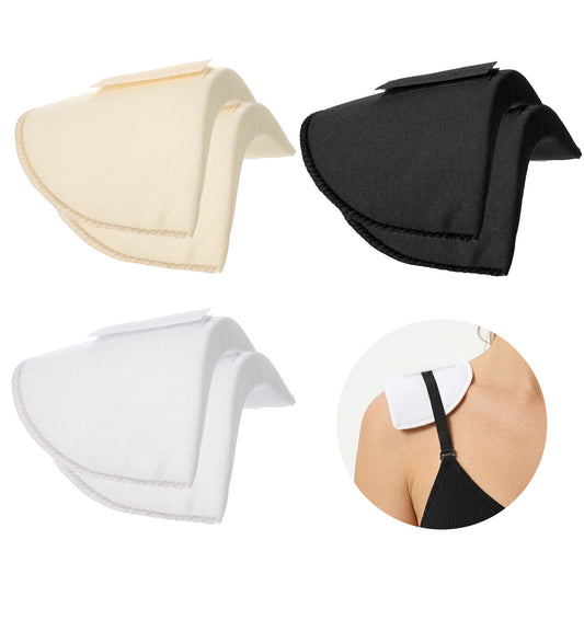 3 Pairs Shoulder Pads for Women, Reusable Shoulder Pads - Black/White/Skin