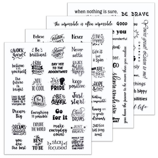 Elegaperma 8 Sheets Motivational Stickers,180 Pcs Positive Affirmation Stickers,Transparent Self Adhesive Reward Sticker for Teachers, Inspirational Decals for Water Bottles, Laptop, Journal
