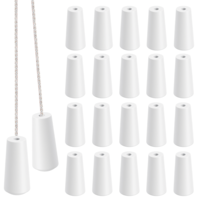 Elegaperma 20 Pcs Blind Cord End, Cone-Shaped Blind Pull Cord Ends for Light & Shades Decoration (White, 3.6 X 1.6 X 1.6 Cm)