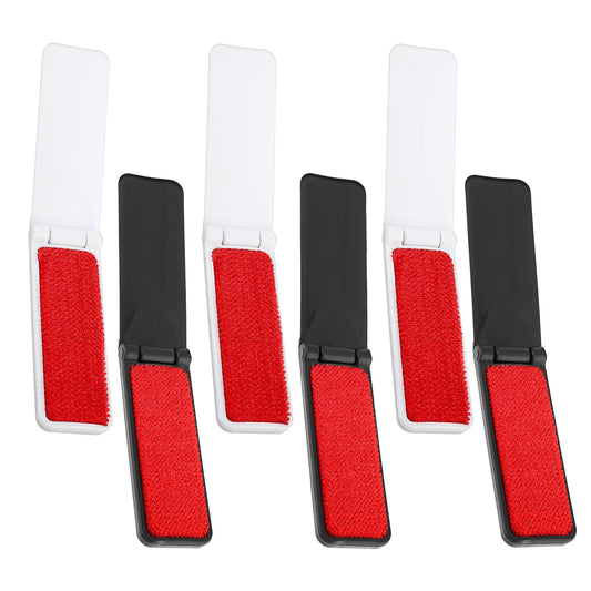 Classicseali 6PCS Lint Brush for Clothes, Lint Remover Brush, Reusable Lints Brushes Foldable Portable Mini Reusable for Furniture, Sofa, Pet Hair, Fabric Lints Dust Removal Tool, Black and White