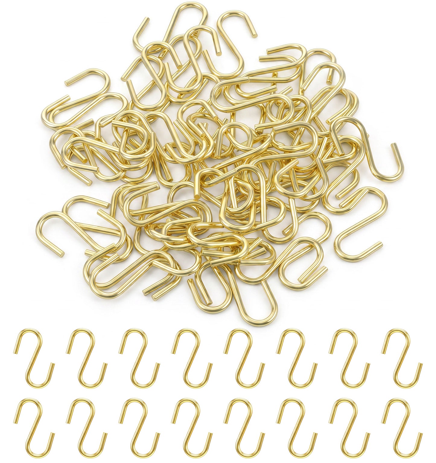 Thrymme 60 Pcs Small S Hooks, 1 Inch Metal Mini S Hooks for Hanging Jewelry