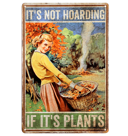 Garden Signs for Outside, 11.8" Vintage Tin Signs, Funny Garden Decor, Vintage House Decor Gifts for Plant Lovers, Plant Signs - Retro Tin Signs for Indoor & Outdoor