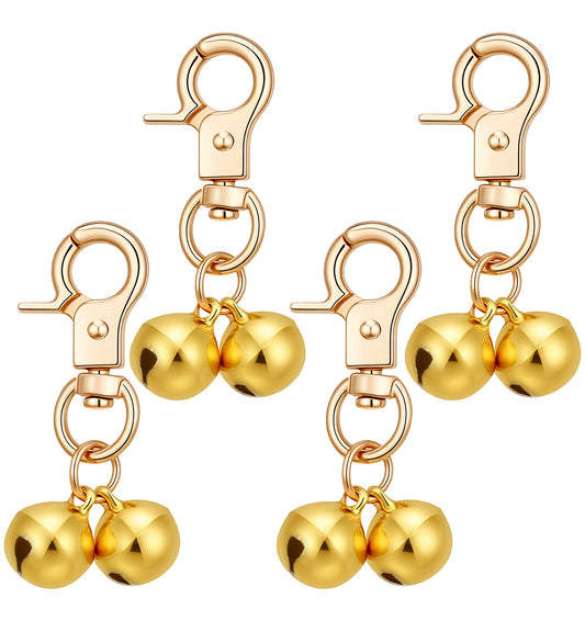 Thrymme 4 Pcs Cat Bells for Collars Loud, Cat Bell - with Heavy Duty Snap Clips, Pet Pendant Accessories for Pet Christmas, Training Collars Charm