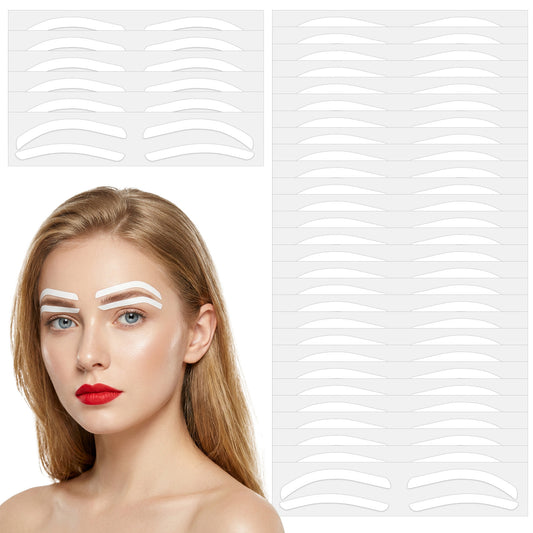 Guduling 100 Pairs Eyebrow Stencils for Beginners,Eyebrow Stencil,Adhesive Eyebrows Stencils for Women for Precise Brow Shaping – Gentle, No-Residue Guide Strips for Makeup Beginners & Pros