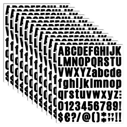 Oruola 12sheets Vinyl Letter Stickers, Black 1 in Self Adhesive Sticker Letters for Poster Board,Cute A-Z Alphabet Letter Stickers for Arts Crafts Outdoor Sign Poster Notebook