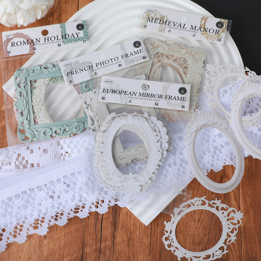 Oruola 40pcs Scrapbook Frames, Junk Journal Stickers, Scrapbook Embellishments, Vintage Scrapbook Window Frames Cutout, Photo Scrapbook Decorative Paper for DIY Scrapbooking Junk Journal Crafts Album