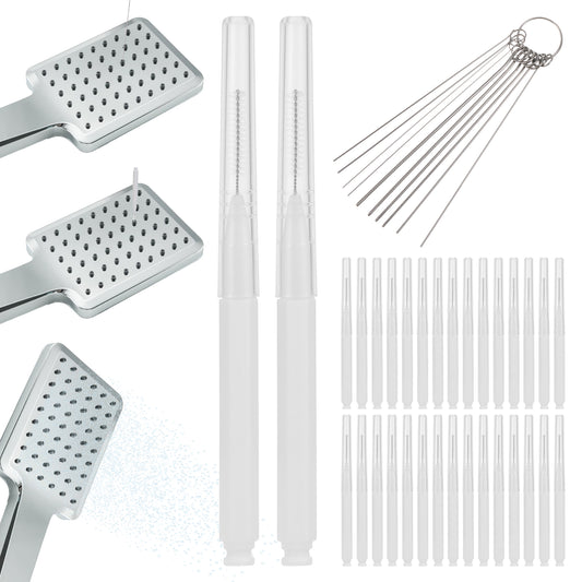 Oruola 50pcs Shower Head Cleaning Brush, 2 Designs Showerhead Cleaning Brushes,Multifunctional Crevice Cleaning Brush for Bathroom Small Hole Gap Nozzle Window Slot, Anti-Clogging