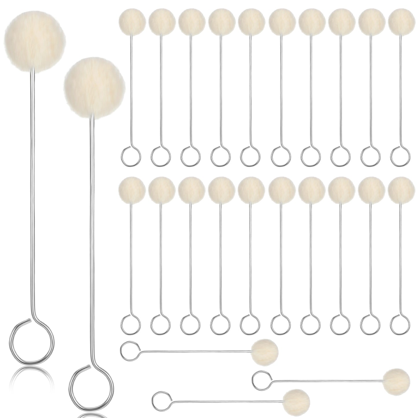 Guduling 25pcs Wool Daubers, Wool Daubers For Leather Dye， Soft Material, Metal Handle, Suitable for Leather and Suede Dyeing, Shoe Polish Polishing