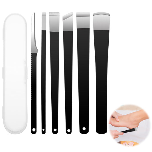Classicseali 6 Pcs Foot Knife for Hard Skin, Ingrown Toenail Tools with a Box, Callus Shaver Kit, Professional Pedicure Tools for Feet, Toenail Cleaner Tool for Foot Care Dead Skin Corn File Rasp