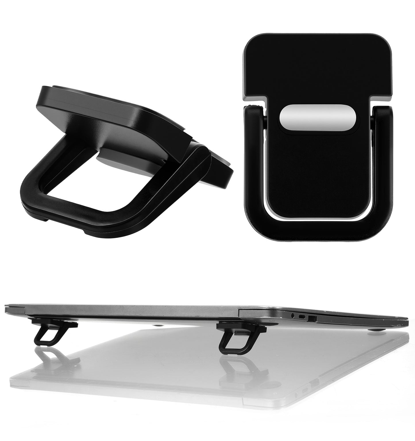 FRCTLNKG 2 PCS Keyboard Riser Black Adjustable Keyboard Stand Portable Foldable Laptop Feet Ergonomic Desktop Holder Fits Most Keyboards Laptops