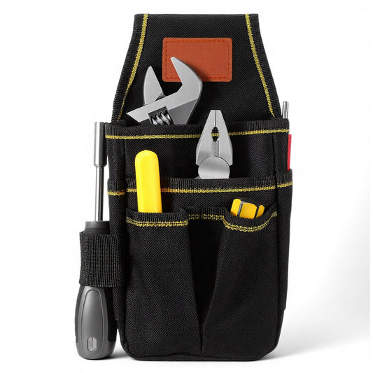 Guduling Black Tool Pouch Organization,Heavy-Duty Tool Pouch,Tools Belt Pouches with Reinforced Compartments, Durable Side Pouches for Construction Technicians