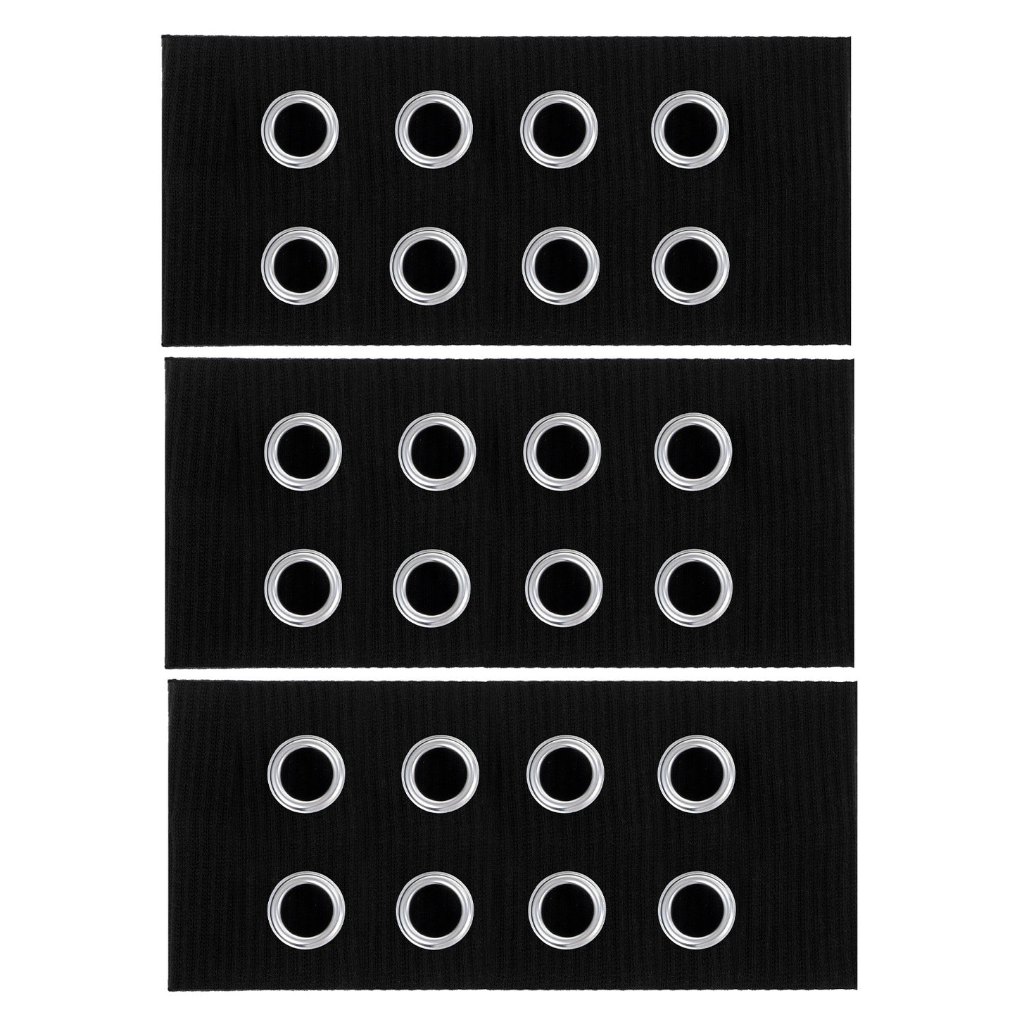 Guduling 3 Pcs Eyelet Headband,Black Headband with Holes,Wide Elastic Grommet Headbands with Metal Eyelets,Stylish Punk-Inspired Hairband for Women, Non-Slip Grip for Yoga, Running & Everyday Wear