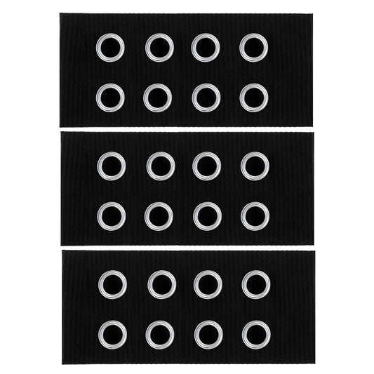 Guduling 3 Pcs Eyelet Headband,Black Headband with Holes,Wide Elastic Grommet Headbands with Metal Eyelets,Stylish Punk-Inspired Hairband for Women, Non-Slip Grip for Yoga, Running & Everyday Wear