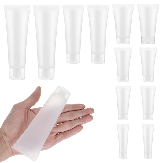Classicseali 12pcs Travel Bottle, 6 Sizes Clear Travel Bottles, Refillable Cosmetic Containers Travels Size Bottles, Leak Proof Small Squeeze Bottle for Toiletries,Makeup,Shampoo,10/15/20/30/50/100ml