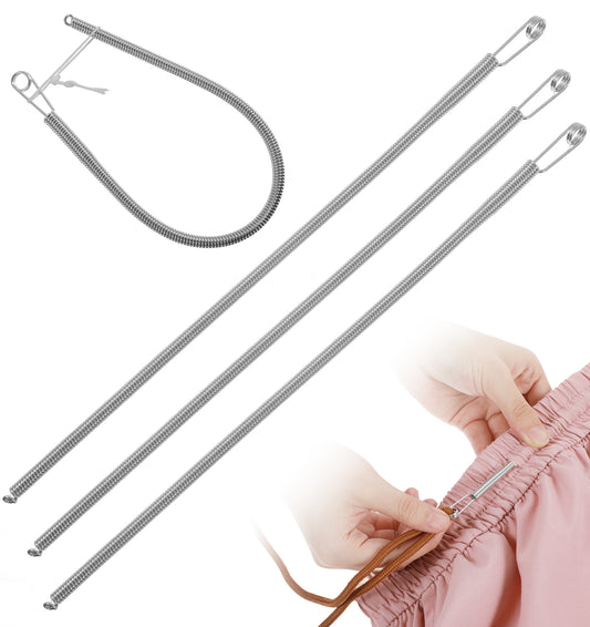 3 Pcs Drawstring Threader Tool, Loop Turner Sewing Tool Spring Hoodie String Threading Tools Drawstring Replacement for Sweatpants Hoodie, Elastic Rope Threader Perfect for Clothing, Easy to Use
