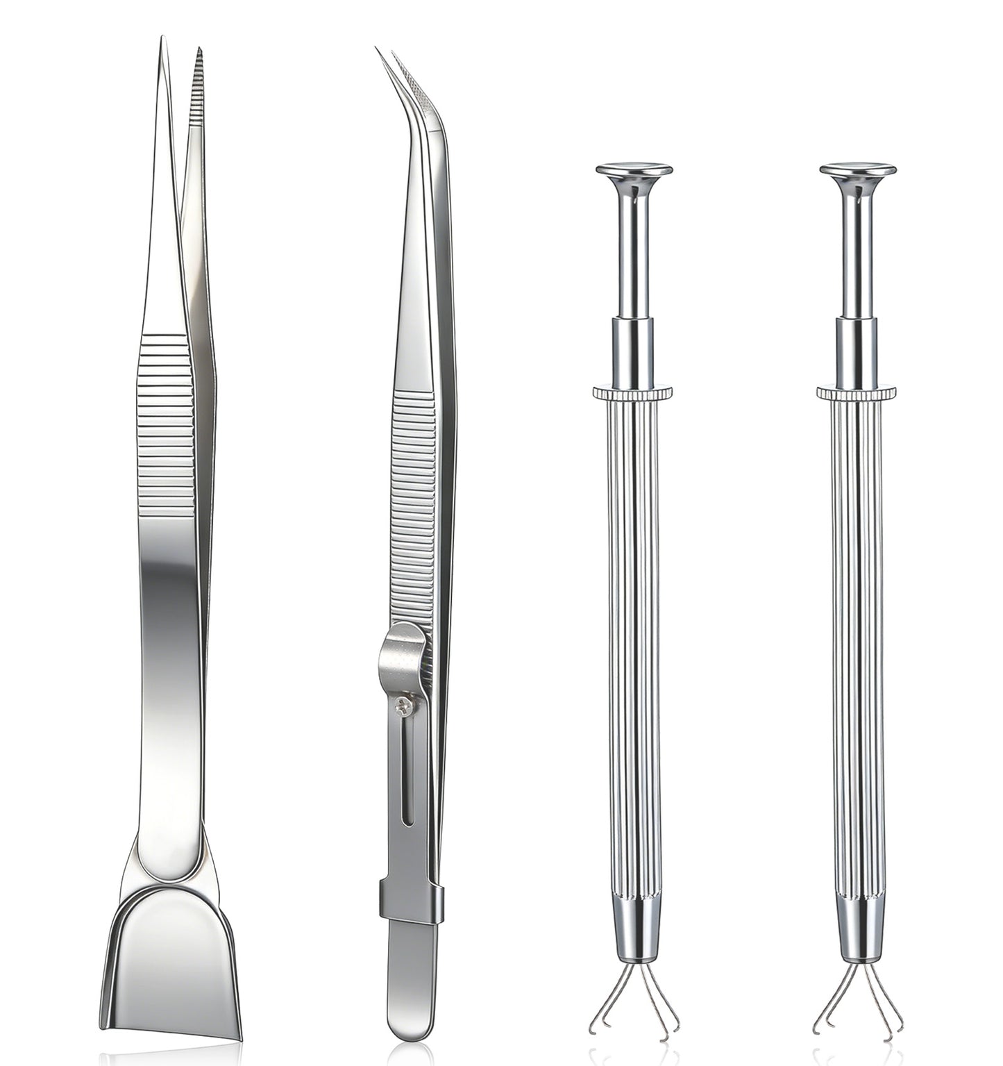 4 Pack Sprinkle Pen Tool for Cake Decorating, Pearl Bead Holder Piercing Ball Grabber Claw Pen Tweezers with Spoon for Cupcake Cookie Sugar Craft