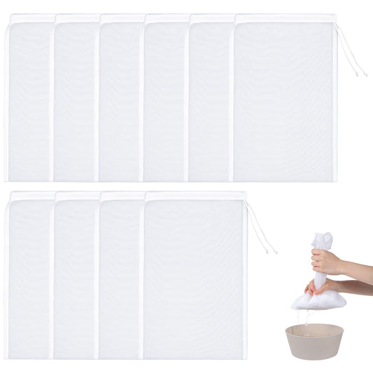 Guduling 10 Pcs Spice Bag,Muslin Bags for Cooking,Jelly Bbags for Straining Jam for Home Brewing Hops Grains ruit Cider Apple Grape Wine Making,Press Drawstring Straining Brew in a Bag for Cooking