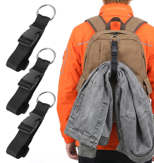 3 Pcs Luggage Straps for Suitcases, Adjustable Suitcase Straps with Clips, Hands Free Jacket Holder for Connecting Luggage or Backpack (Black)