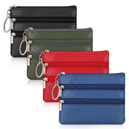 Classicseali 4 Pcs Coin Purse Women with Zipper,Small Coin Purse for Women