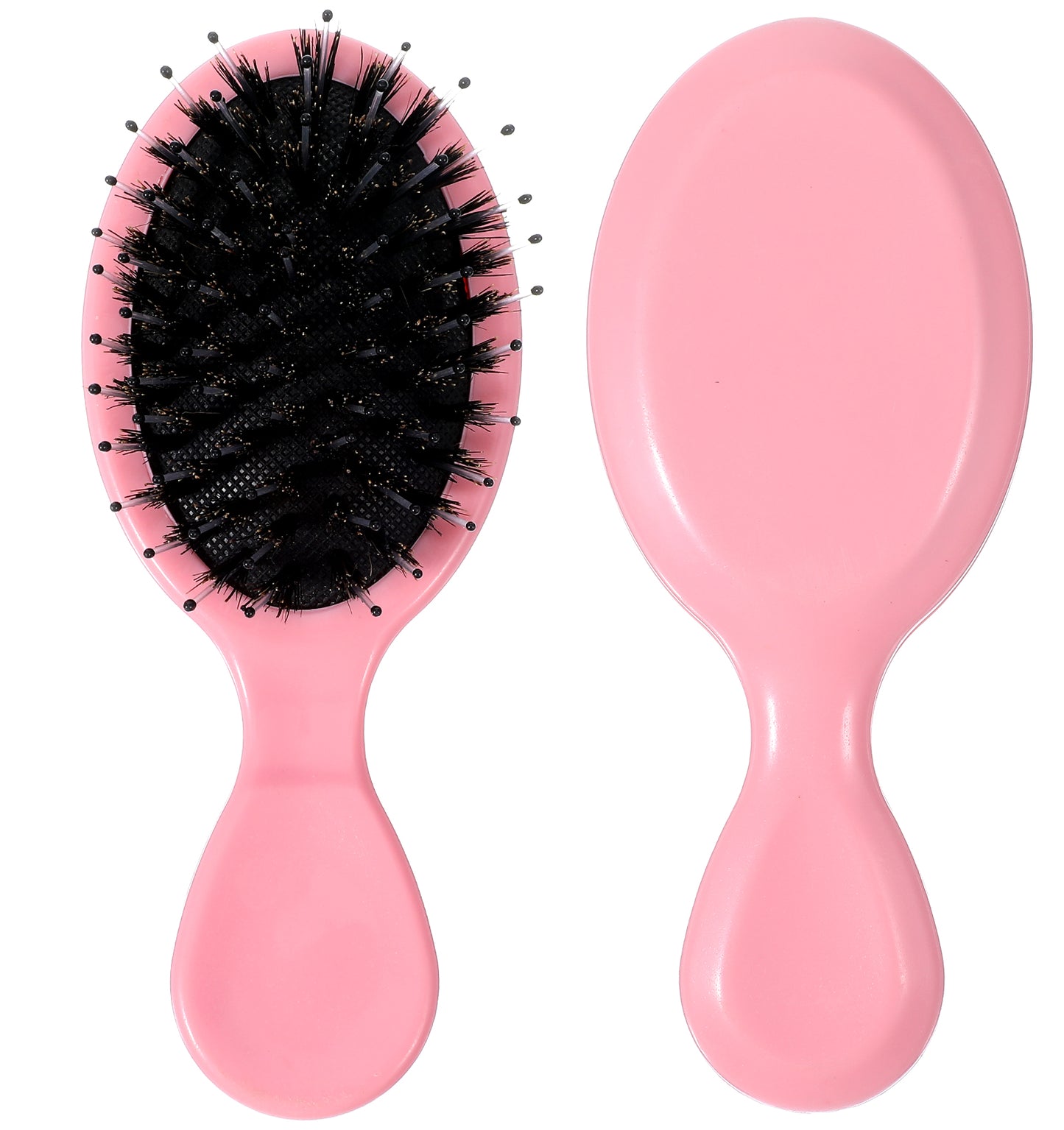 Mini Boar Bristle Hair Brush, Small Boar Bristle Hair Brush for Daily Commuting Business Trip Travel Children Pets