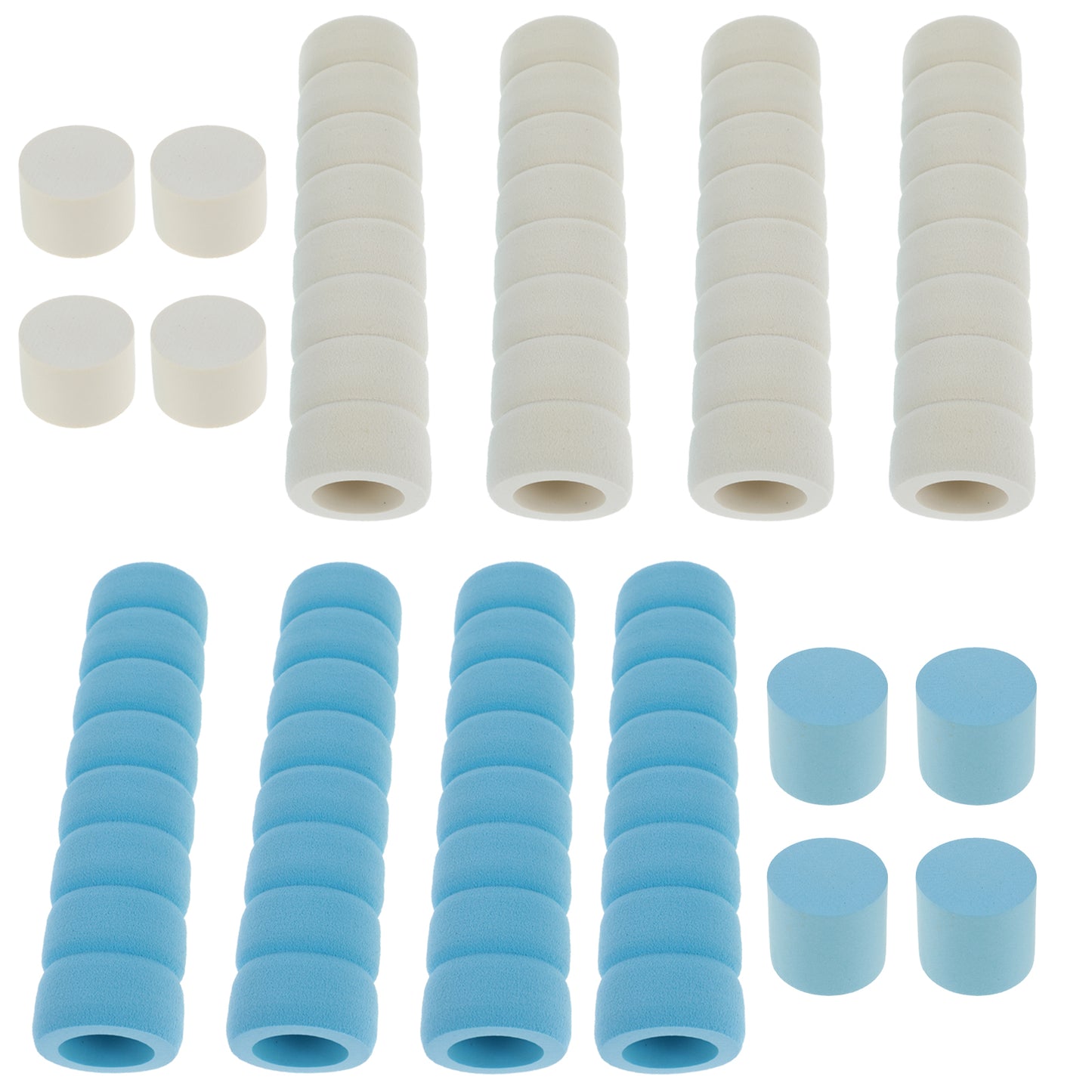 oruola 8pcs Door Handle Cover,Anti-Collision Sponge Spiral Door Handle Protector,Soft Foam Anti-Collision Door Handles Protectors.for Schools classrooms,Home Rooms (Beige and Blue)