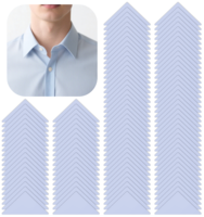 120Pcs Collar Stiffeners, Plastic Clear Shirt Collar Stiffeners Stays for Support Men & Women Shirt Polo No Curl, Formal Wear Support Stickers, Anti-Warping Edge Stickers & No Curl Triangle Shaping