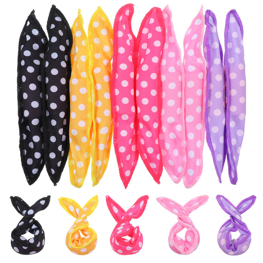 Classicseali 10pcs Pillow Rollers for Hair, DIY Night Sleep Foam Hair Rollers Styling Tools,8 X 1.4 In Flexible Soft Sponge Pillow Curlers Rollers for Long, Short, Thick & Thin Hair (5 Colors)