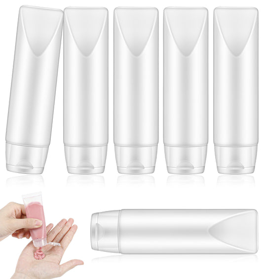 ValueBargain 6 Pcs Empty Toothpaste Tubes, BPA Free Refillable Toothpaste Tube 1 oz Travel Size for Toiletries, Leak Proof PE Containers (White)