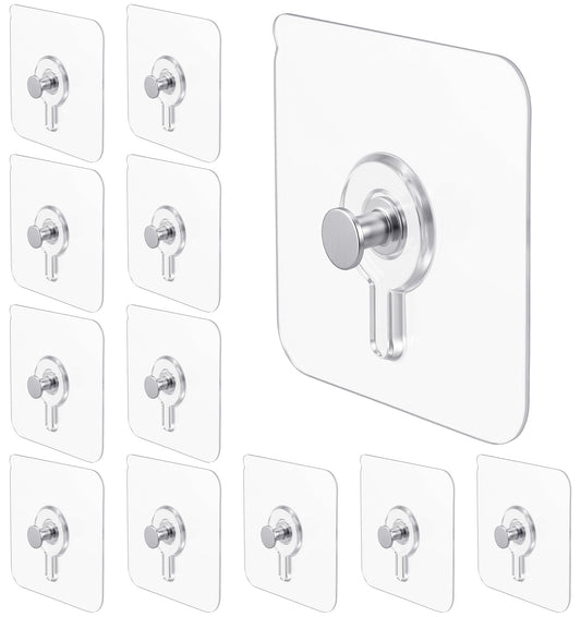 12 Pack Adhesive Picture Hooks, No Nails Wall Stickers for Picture Hanging