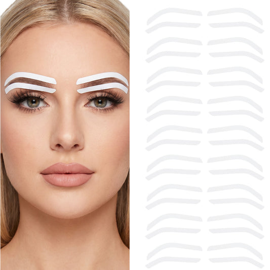 Guduling 100 Pcs Eyebrow Stencils for Beginners,Eyebrow Stencil, Adhesive Eyebrows Stencils for Women, Classic Shape Eyebrows Tape Strips Gentle Adhesive for Microblading,Tattoo