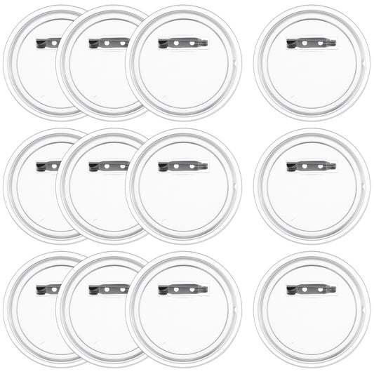 Guduling 12pcs Badges Make Your Own, Clear Acrylic Badge Making for Crafts, Make Your Own Badges, Blank Button Pins for Homemade Badges, DIY Craft Supplies