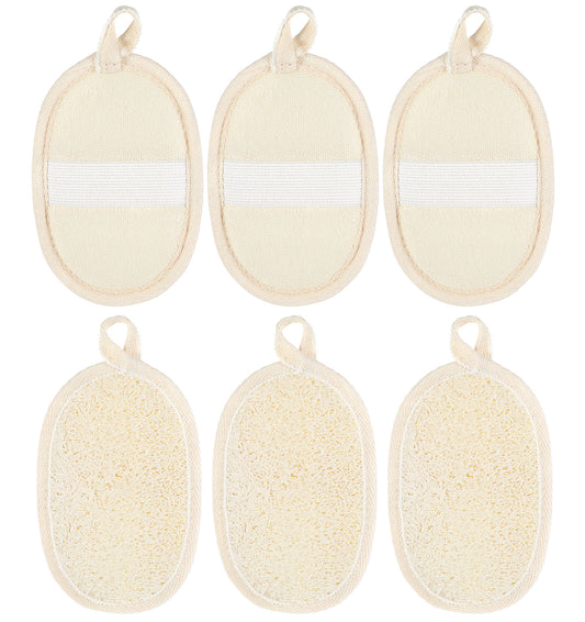 Natural Loofah, 3Pcs Exfoliating Sponge