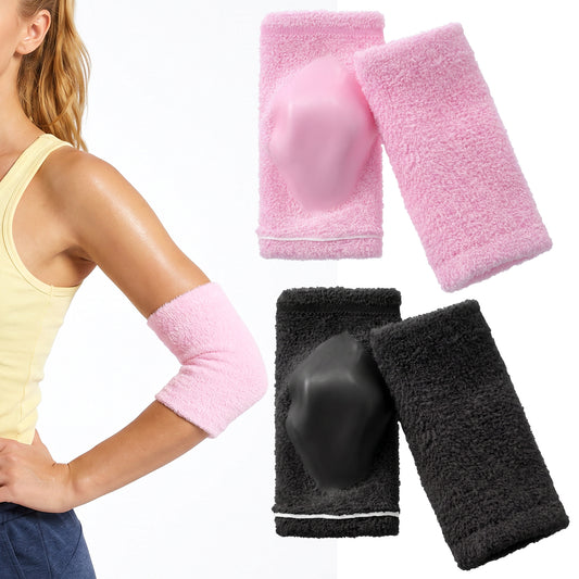 2 Pairs Elbow Moisturizing Sleeve, 6.89X3.74 In Elbow Protectors for Elderly, Elbow Pads for Women Beauty Gel Moisturizing, for Moist Chapped Dry Skin Care,Cover Heel Socks,Elbows Sleeves,Pink & Black