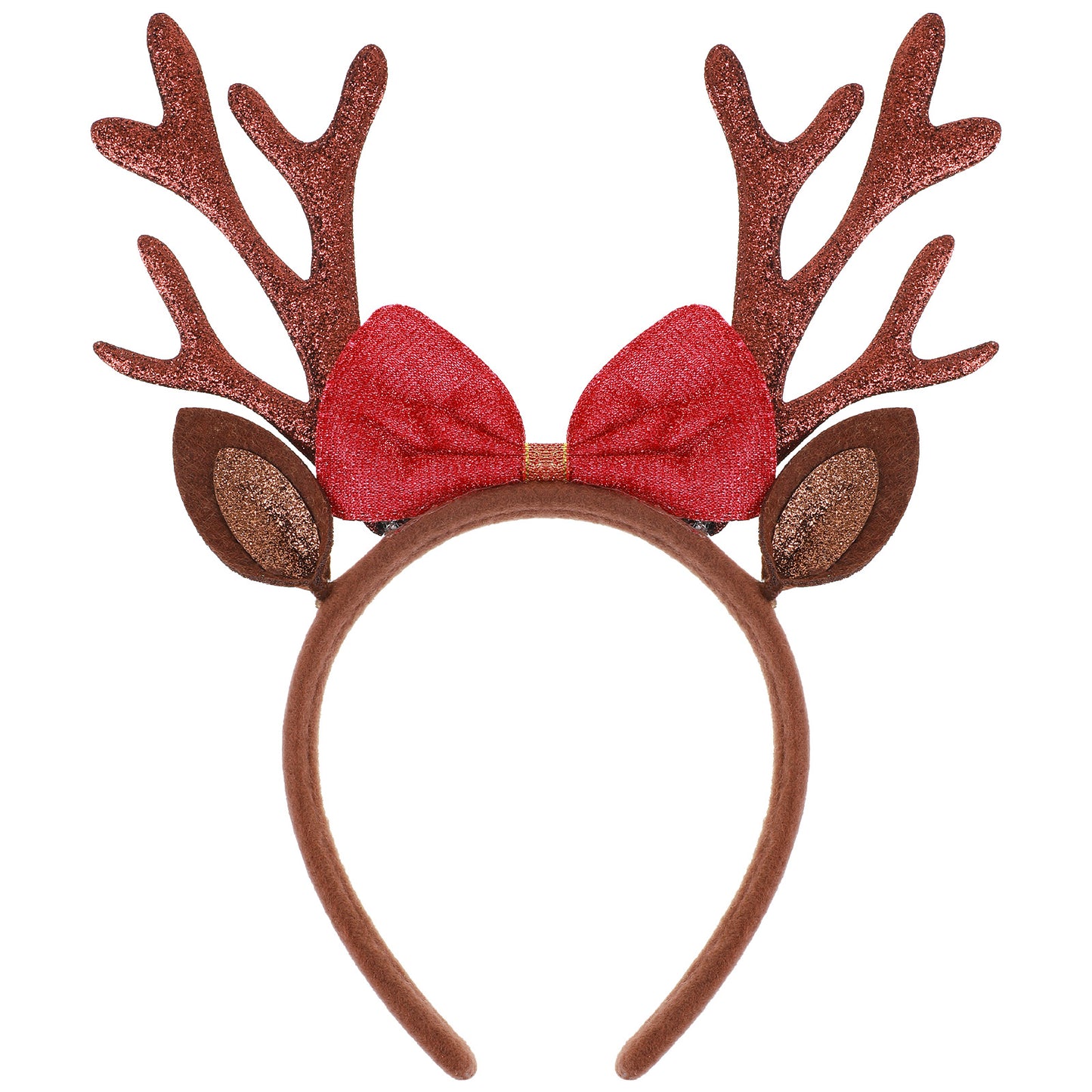 guduling Deer Antlers Headband,Brown Reindeer Antlers Headband,Christma Antler Headbands,Christmas Headbands for Women,for Christmas Holiday Hair Accessories - Cosplay Costume