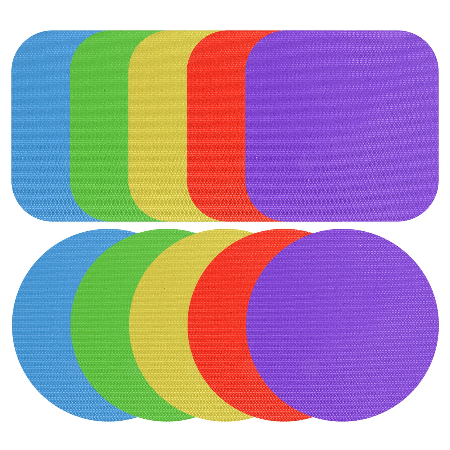 oruola 10pcs Jar Opener Gripper Pad,Multi-Function Rubber Jar Opener,Silicone Jar Opener Gripper Pad for Seniors with Arthritis Weak Hands,Rubber Jar Opener Grippers (Green,Purple,Yellow,Blue,Red)