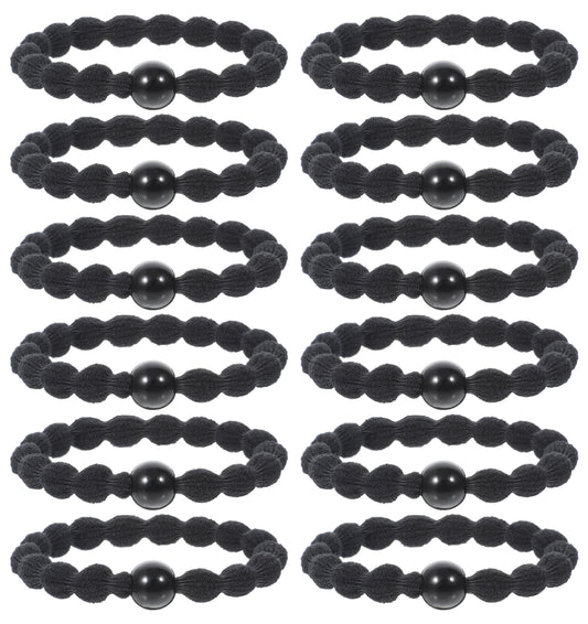 12Pcs Mens Hair Bands, Black Hair Band for Men Heavy Duty High elastic
