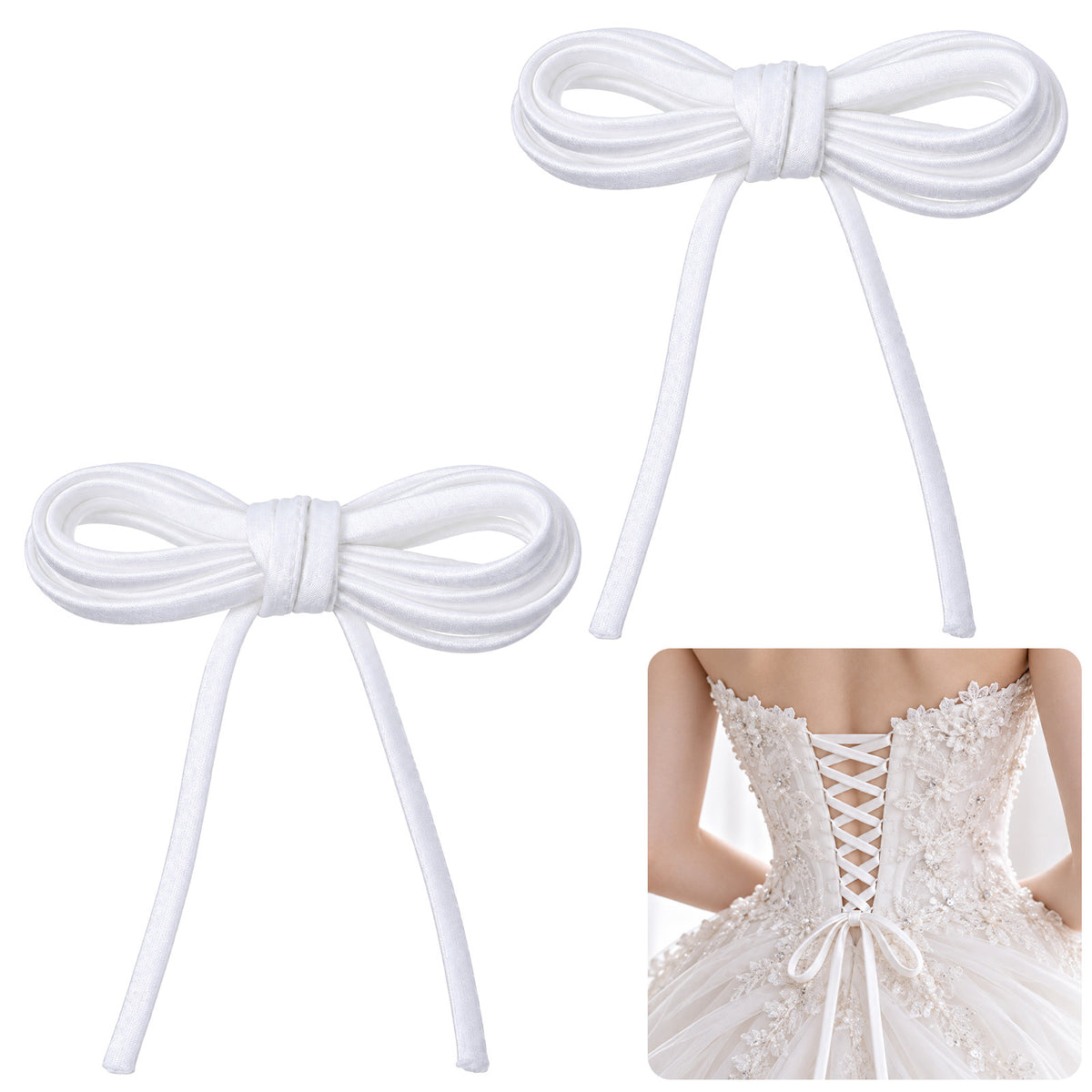 Elegaperma 4Pcs Corset String, 0.2 In x 2.2 Yd Corset String Replacement