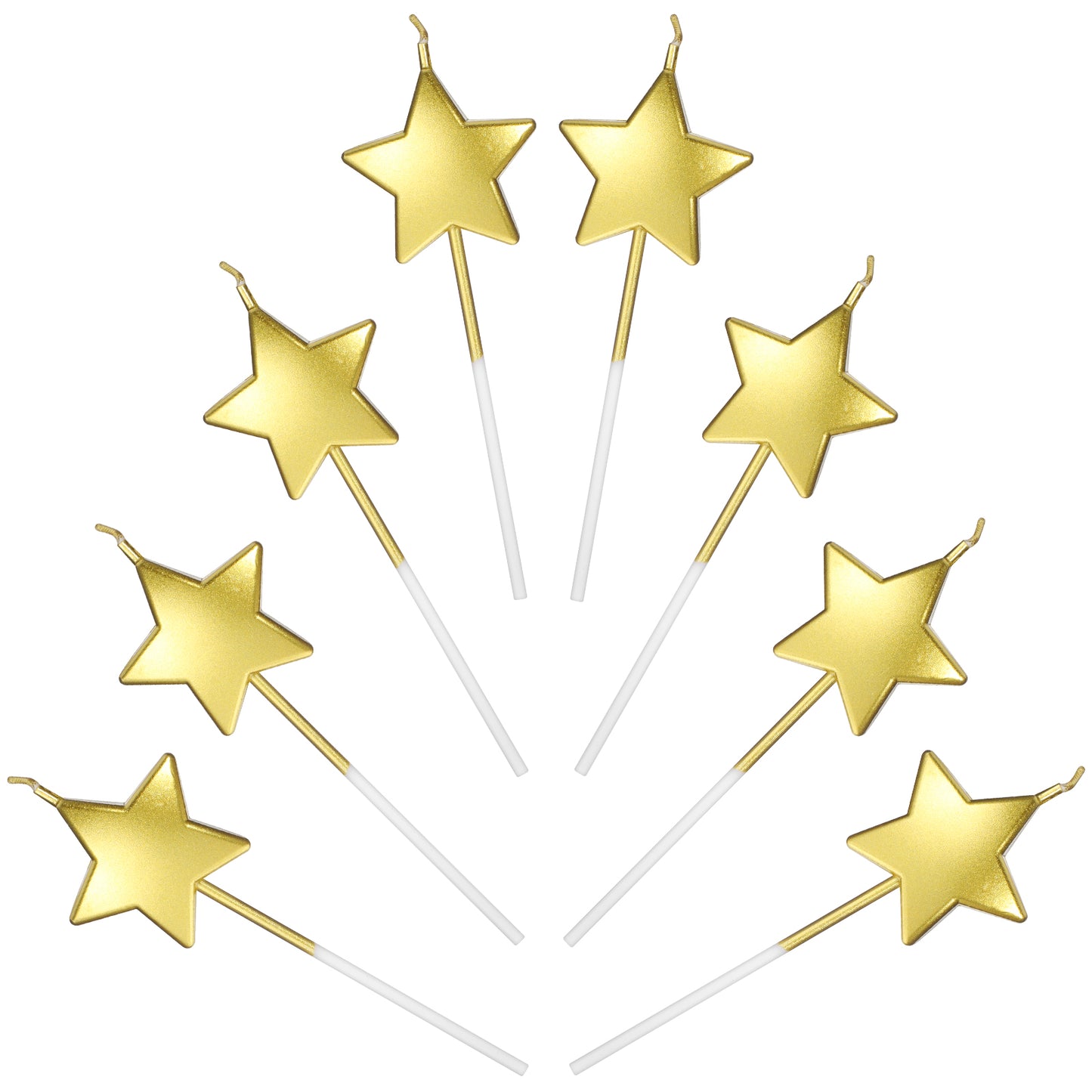 Oruola 10pcs Star Birthday Candles,Sparkling Gold Star Birthday Candles for Birthday Wedding Party Cupcakes Topper Decorations, Gold Star Candles Birthday Cake,Elegant Design for Celebrations