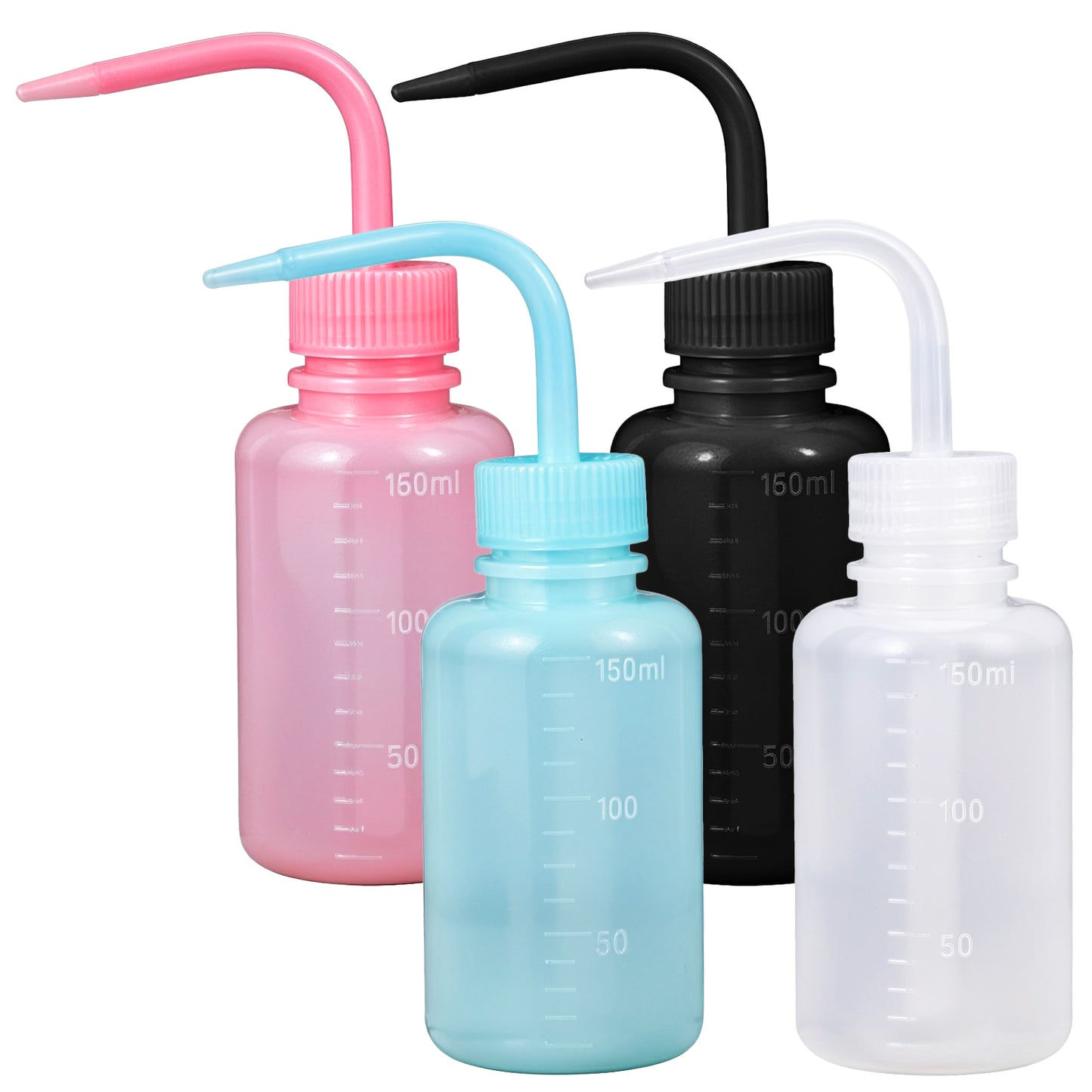 guduling 4 Pack Squeeze Bottle with Nozzle,150 ml Tattoo Wash Bottle with Measure,Succulent Watering Can,Tattoo Squeeze Bottle for Plants & Lab,4 Colors