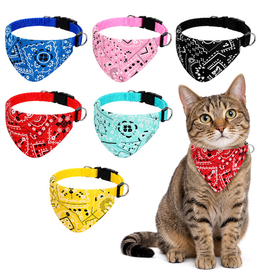 6 Pack Dog Bandana, Bandana for Dogs Multi Color Soft Adjustable XS