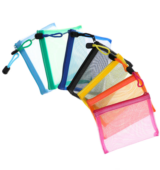 7Pcs Small Toiletry Bag, Mini Travel Pouches for Toiletries Small Zip Pouch for Daily Travel Accessories, Durable Nylon, 12.7×10.16cm for Cosmetics Makeup Coin, and More
